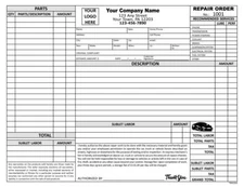 Automotive Repair Service Work Order / 8.5 x 11 / 2 or 3 Part / TMG163