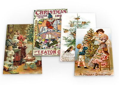 Merry Christmas Xmas Santa Noel Set A 4 X Fridge Magnets (A) Set Retro ...