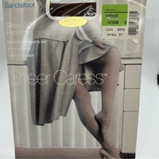 VTG JCPenney Pantyhose Sheer Caress Silky Sheer deep brown Average Contr