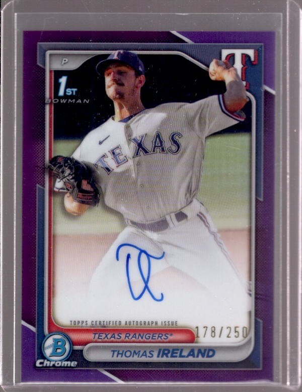 THOMAS IRELAND 2024 Bowman Chrome 1st Purple Refractor Autograph Auto #178/250