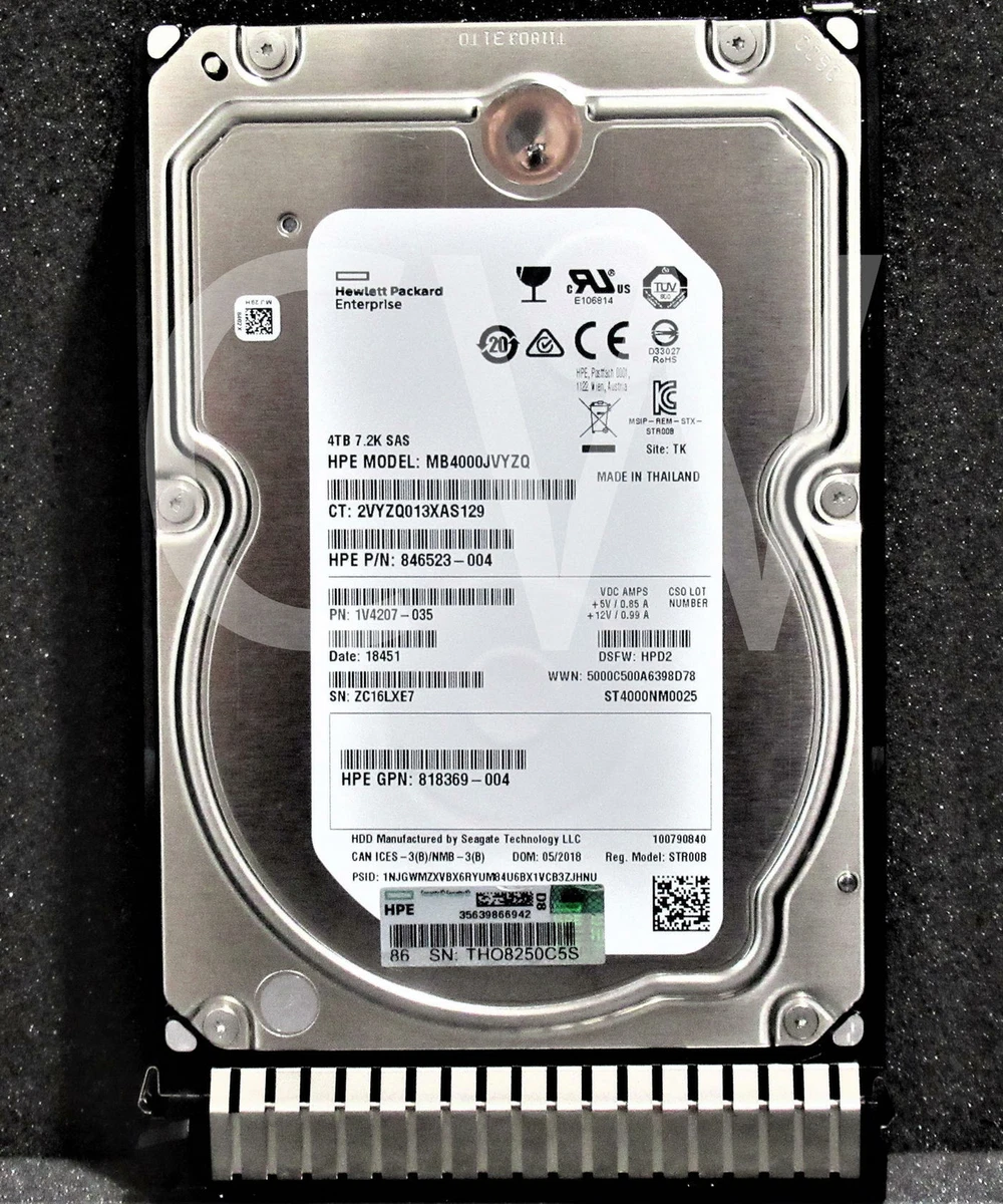 872745-001 872487-B21 HPE 4TB 7200RPM 12Gbps 3.5