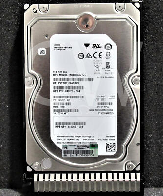 872745-001 872487-B21 HPE 4TB 7200RPM 12Gbps 3.5