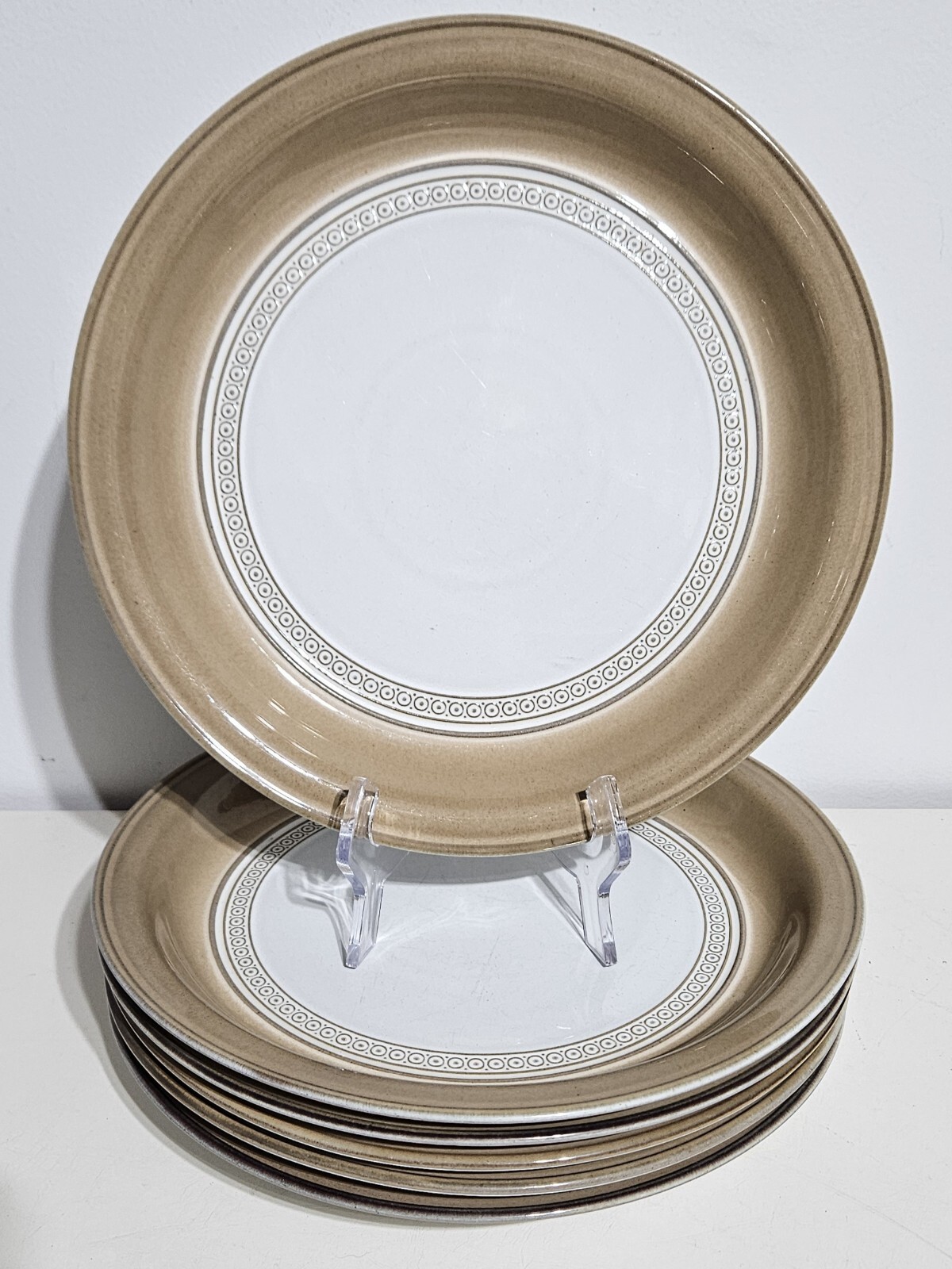 Denby Seville Dinner Plates 10 3/4” Set Of 6 Stoneware Imprinted