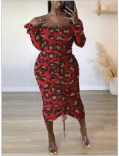 Red Leopard Sexy Dress