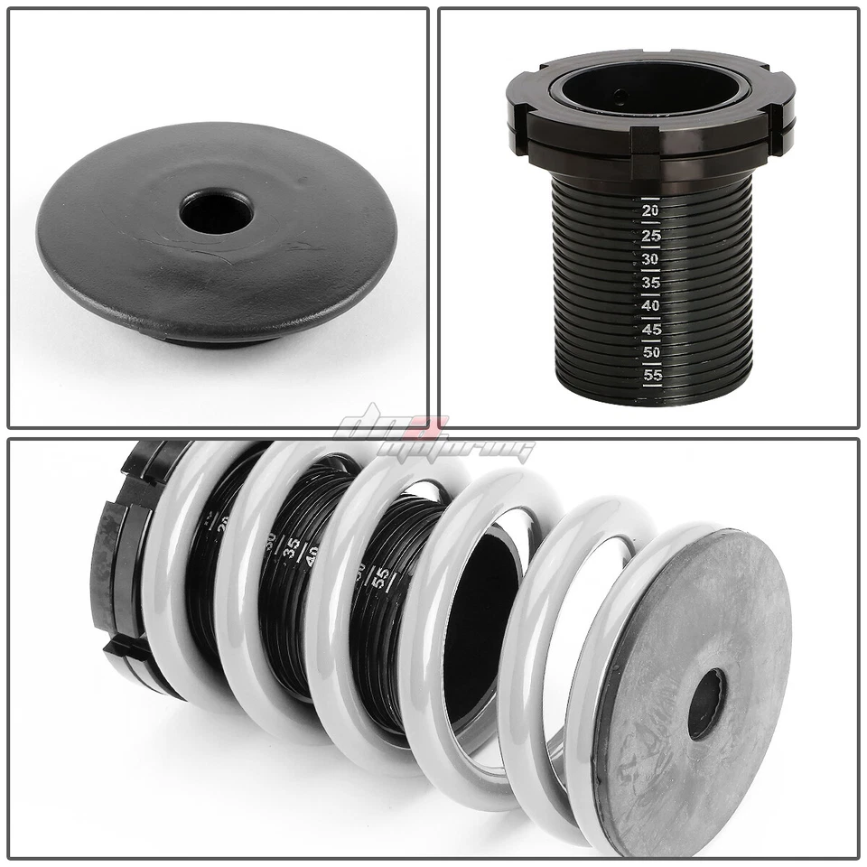 PARA 01-05 CIVIC EM ES ESCALA 1-3" SUSPENSIÓN DESCENDENTE COILOVER MUELLES HELICOIDALES BLANCOS Foto 3 de 4