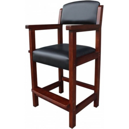 Cambridge Billiard Spectator Walnut Finish Armrest Game Room Chair Open Box