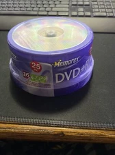 Memorex Blank Recordable DVD+R 16x 4.7GB 120min Video 25 Pack Spindle Sealed New