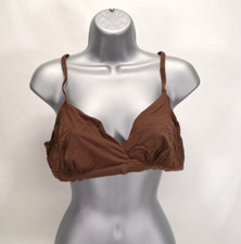 NWT Quince 2 Pack Second Skin Crossover Cocoa Brown Bralette Size XL