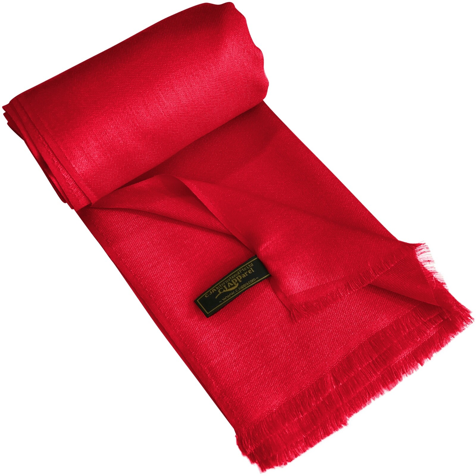 CJ Apparel Red Fringe Solid Colour Nepalese Shawl Seconds Scarf Stole Pashmina