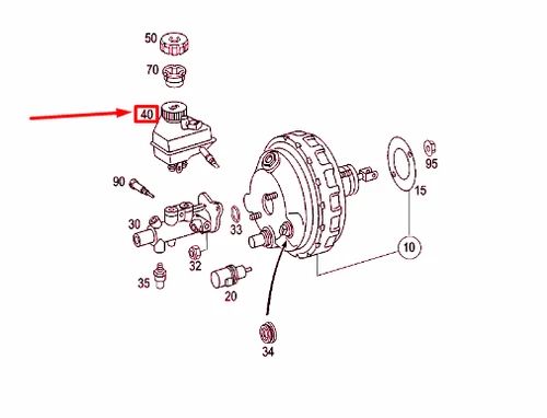 MERCEDES-BENZ C W203 BRAKE BOOSTER ASSEMBY RESERVOIR A2034300002 NO 🇺🇸 DUTIES - Picture 6 of 8