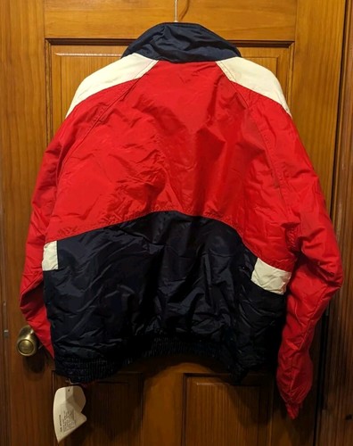 VTG Alpine Ski Jacket Mens XL Red White Blue Color Block Bomber Puffer Coat NWT - Picture 9 of 10