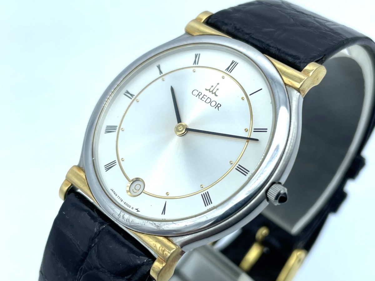 【美品】⭐️SEIKO CREDOR 　セイコー　７７７９ー６０００　クォーツ Near MINT Vintage SEIKO Credor Men's Quartz Watch 7779-6000