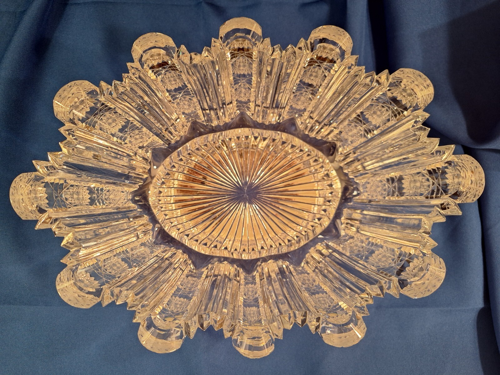 Large Cut Crystal Bowl Centerpiece