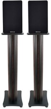 2 Rockville RockShelf 68D 400w Dark Wood 6.5" Bookshelf Speakers 36" Stands
