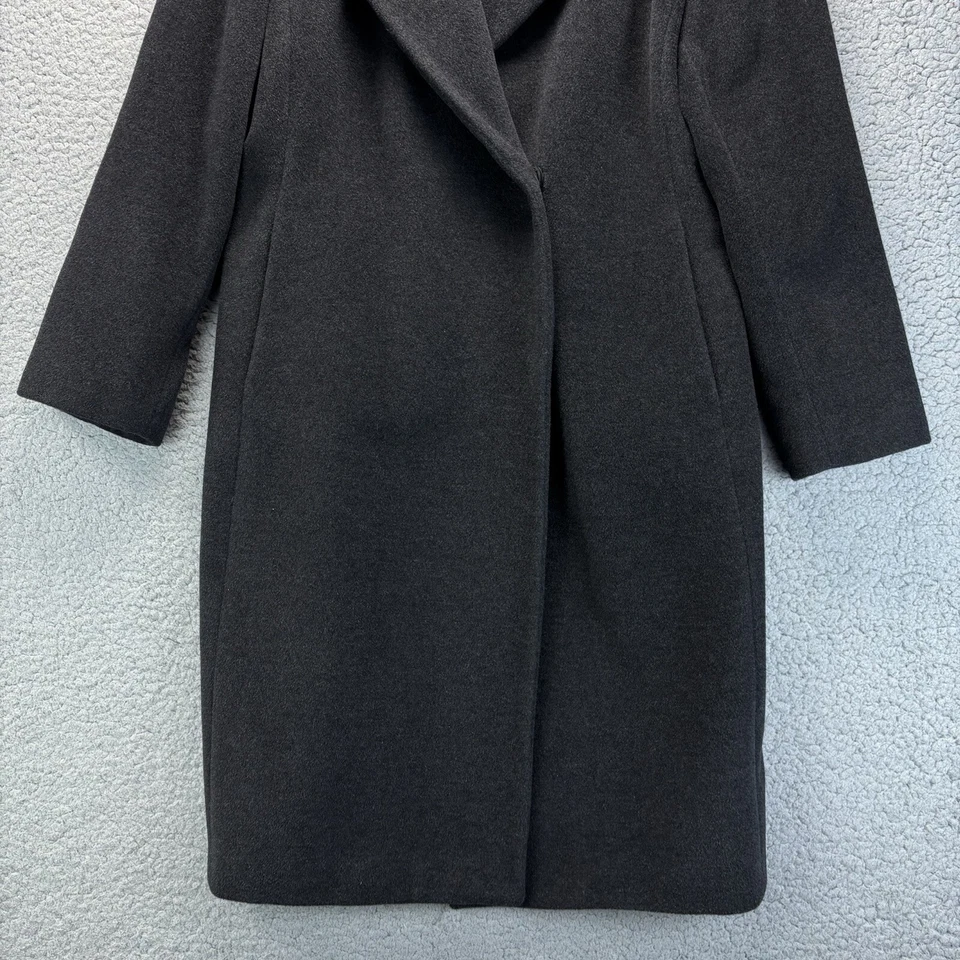 Пальто Calvin Klein ангора шерстяная смесь женское размер 14 офис длина 3/4 серое  - Изображение 3 из 4