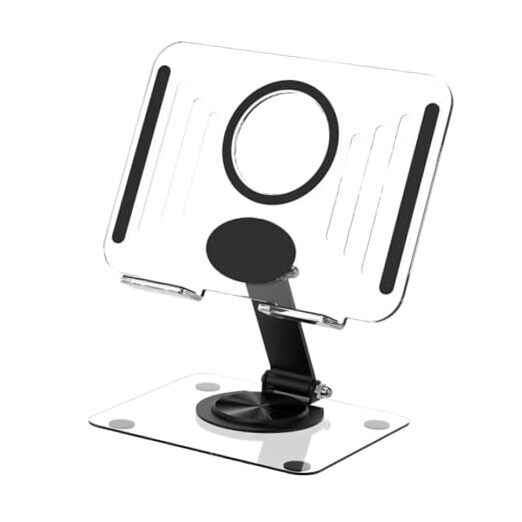 Tablet Stand, 360° Rotatable iPad Stand Compact Acrylic Tablet Holder, Black-image