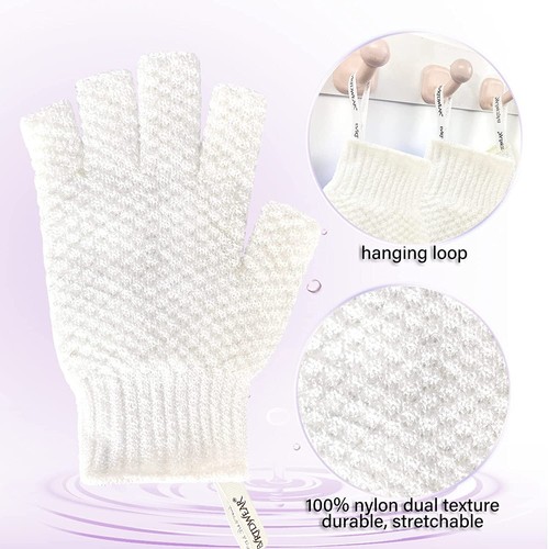 EvridWear fingerloses Peeling Badhandschuhe Körperpeeling zum Duschen, 1 Paar - Bild 14 von 31