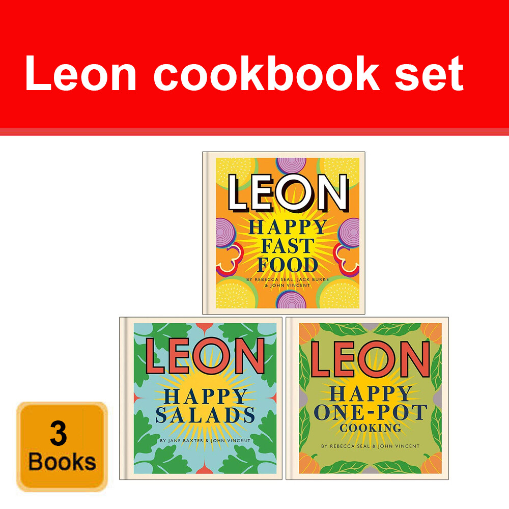 Leon Happy Fast Food, Happy Salads, Happy One-pot Cooking 3 Books Collection Set