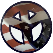 America Peace Sign Magnet 6" Diameter Flag Patriot Red White Blue Truck Car 1