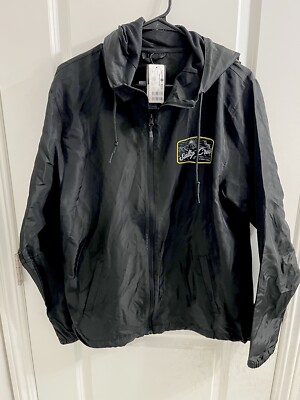 Salty Crew Black Lightweight Full Zip Hooded Windbreaker Jacket Men s Size M NWT
