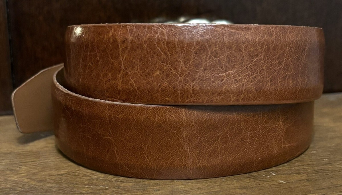 Linda Allard for Ellen Tracy Buffalo Calf Leather Belt 110009 Linda Allard Ellen Tracy Brown Buffalo Calf Belt Sz S 1-1/8  main image 2