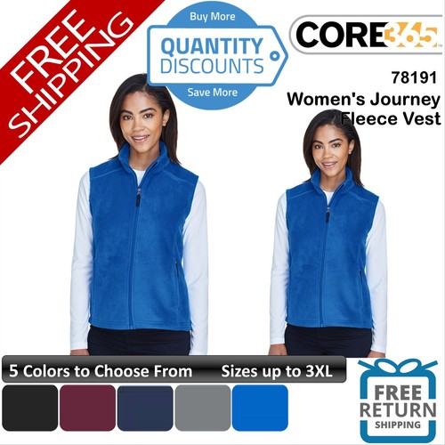 🔥 CORE365 Women Journey Fleece Vest zip up Audio port Up To 3XL 78191 - Picture 1 of 26