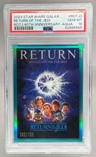 Return to a Galaxy Far Away 2023 Topps Chrome Star Wars #ROTJ-3 Aqua /199 PSA 10