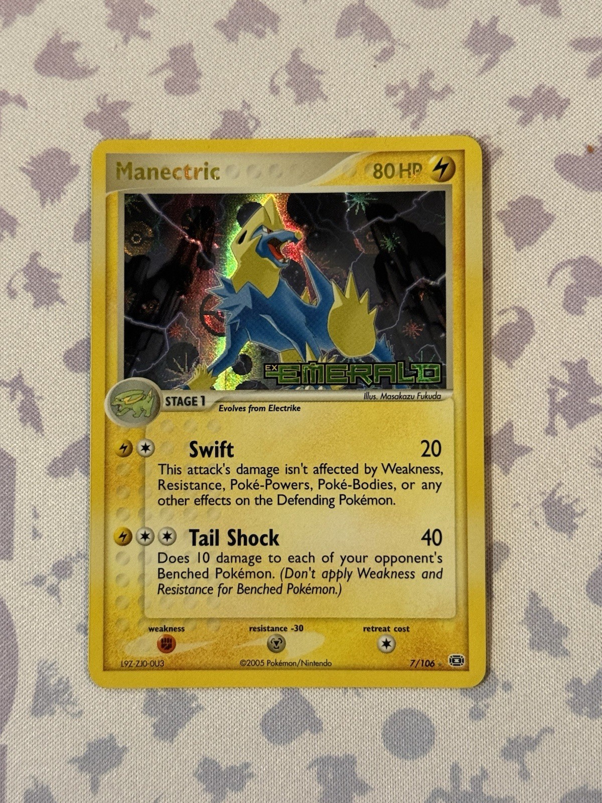 MANECTRIC 7/106 EX Emerald REVERSE HOLO STAMPED rare Pokemon TCG card NM CLEAN