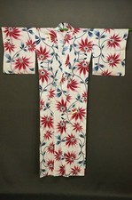 Japanese cotton "KIMONO" Yukata dress robe - hand sewn