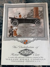 ORIGINAL 1918 Monroe Motor Car Sales Brochure Rare / Unique
