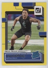 2022 Panini Donruss Rated Rookie Press Proof Yellow Terrel Bernard #397 0w8