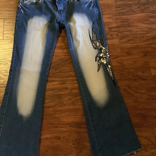 Vintage Y2k Crazy Age Jeans Size 42 Embroidered Vintage Boot Cut