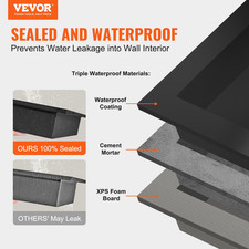 VEVOR Shower Niche Ready for Tile 16" x 16" 16" x 20", Triple Shelf Organizer,