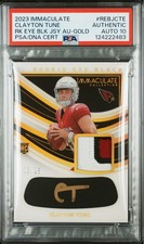 2023 Clayton Tune Immaculate Rookie Eye Black 3 Color Patch /25 Auth Auto PSA 10