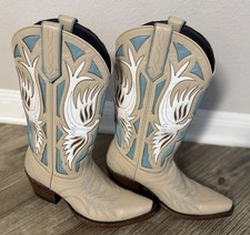 Azulado Blue & Tan Goat western boots 6.5 B