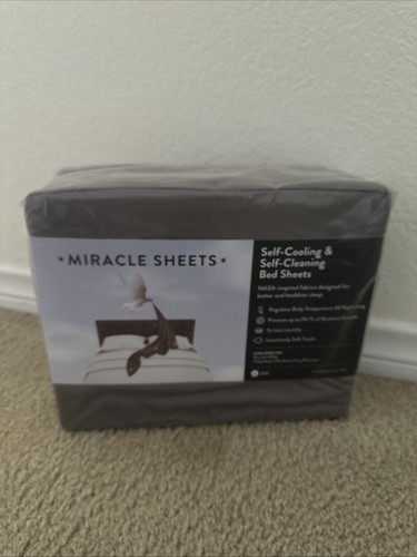 New Miracle Made Sheets Anti-Microbial Extra Luxe Sheet Set King Charcoal Grey
