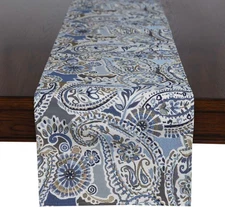 Paisley Table Runner for Home Decor 13X72 Inches Blue Brown Seasonal Dining Tabl