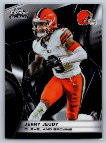 2025 Topps Chrome Black Jerry Jeudy [Blue Wave Refractor] #27 card