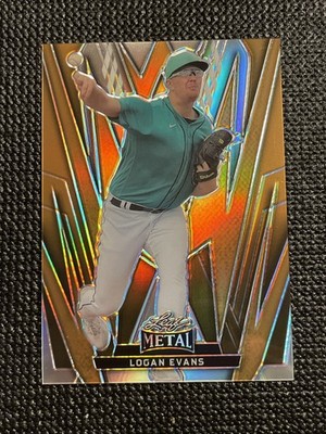 LOGAN EVANS 2024 LEAF METAL MARINERS 1/1 PROSPECT GOLD RC