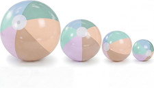 4 Pack Beach Balls in 4 Sizes 24" 16" 12" 8" ,Morandi