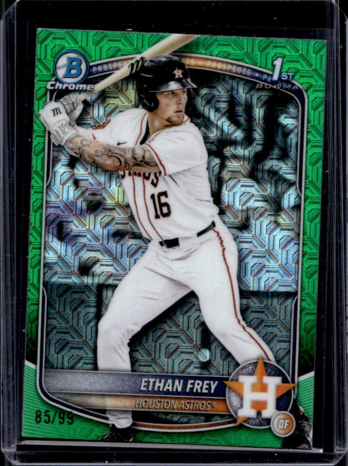 2025 Bowman Draft Ethan Frey Chrome Green Refractor 1st #/99 Astros