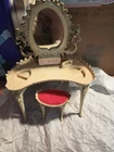 1965 Susy Goose Skipper Vanity Vintage Barbie Doll Furniture and bench
