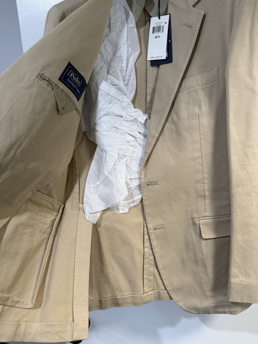 Blazer Polo Ralph Lauren Para Hombres Tostado Suave Chino Un Pecho Dos Botones $398 38R - Imagen 2 de 6