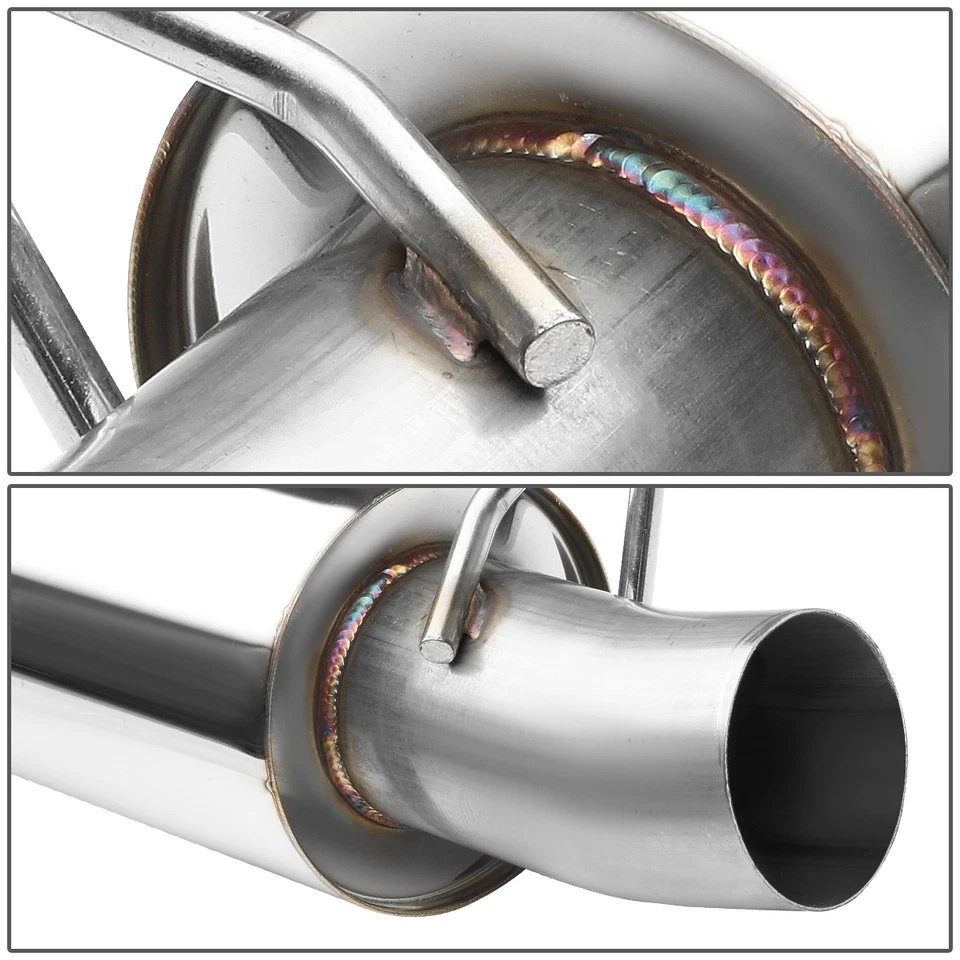 FOR 15-20 FORD MUSTANG 2.3L 3"OD CAT BACK EXHAUST SYSTEM W/DUAL MUFFLER TIPS - Image 4 of 4