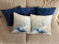 Set of 5 Cushions In Blue/Pillow/Living Room