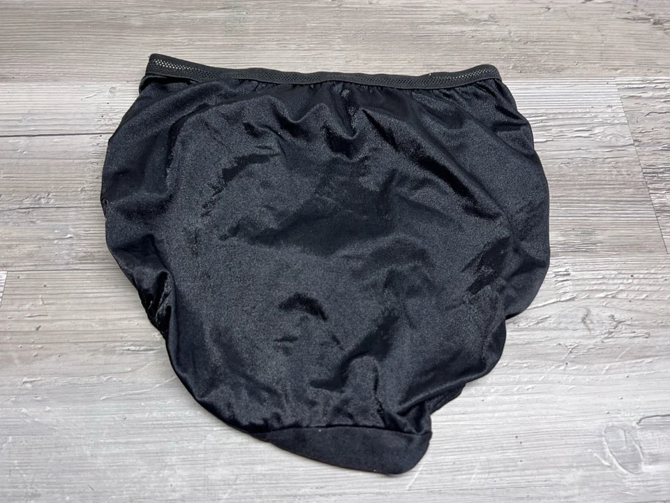 Vintage Warner's 55198 Satin Hi Leg Black Panties Fits Size 4 - 7 Lingerie #Q - Image 2 of 4