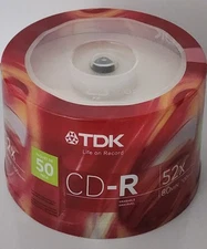 TDK CD-R Blank Media CD Pack (50) 80 Minute 700 MB 52x Spindle