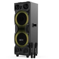 Dolphin Dual 12  X-BASS Party Speaker 120W RMS, WaveSync, LED, 2 Wireless Mics