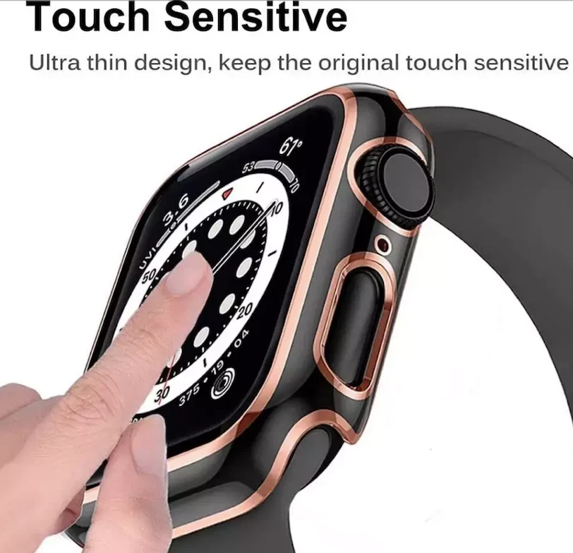 For Apple Watch Case Series SE 4 5 6 7 8 9 10 11 Glass Screen Protector Cover - Image 2 of 2