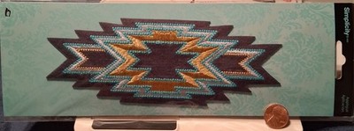 Simplicity Embroidered Applique Patch Zigzag Southwest Blue Gold Signs & Symbols